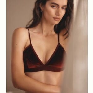 Velvet Bralette in Rich Burgundy